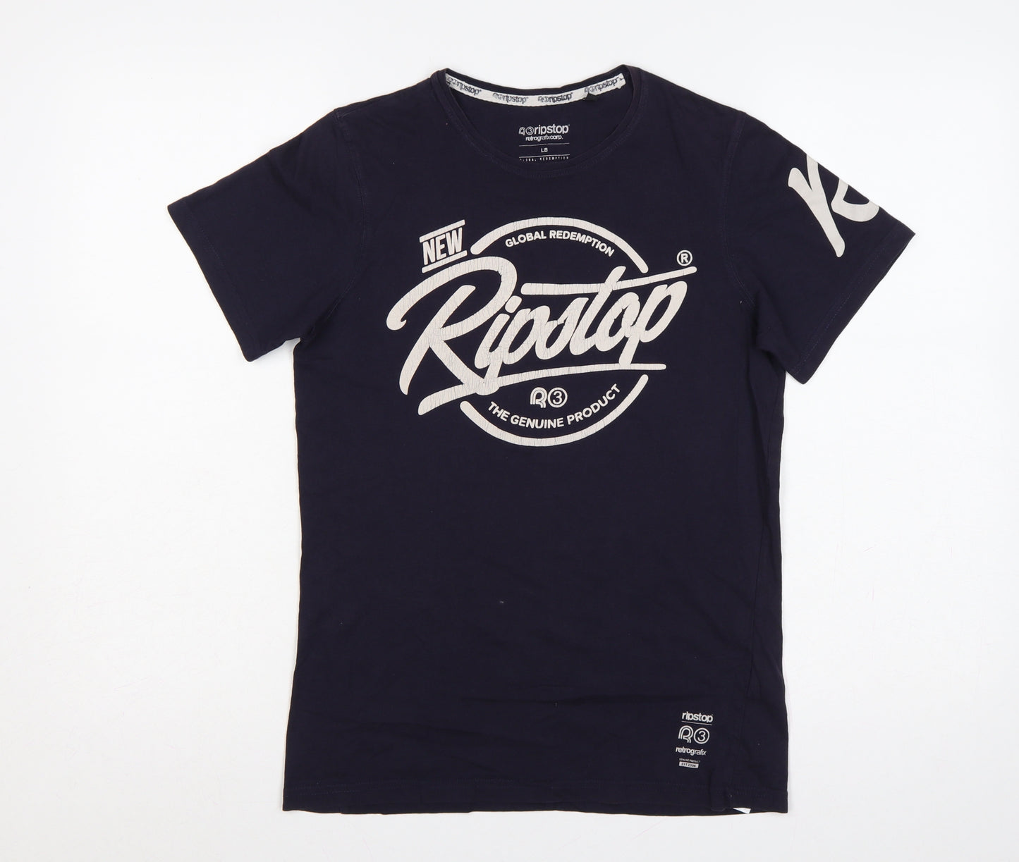 Ripstop Boys Blue 12-13 Years Basic Graphic Logo Cotton T-Shirt