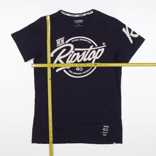 Ripstop Boys Blue 12-13 Years Basic Graphic Logo Cotton T-Shirt
