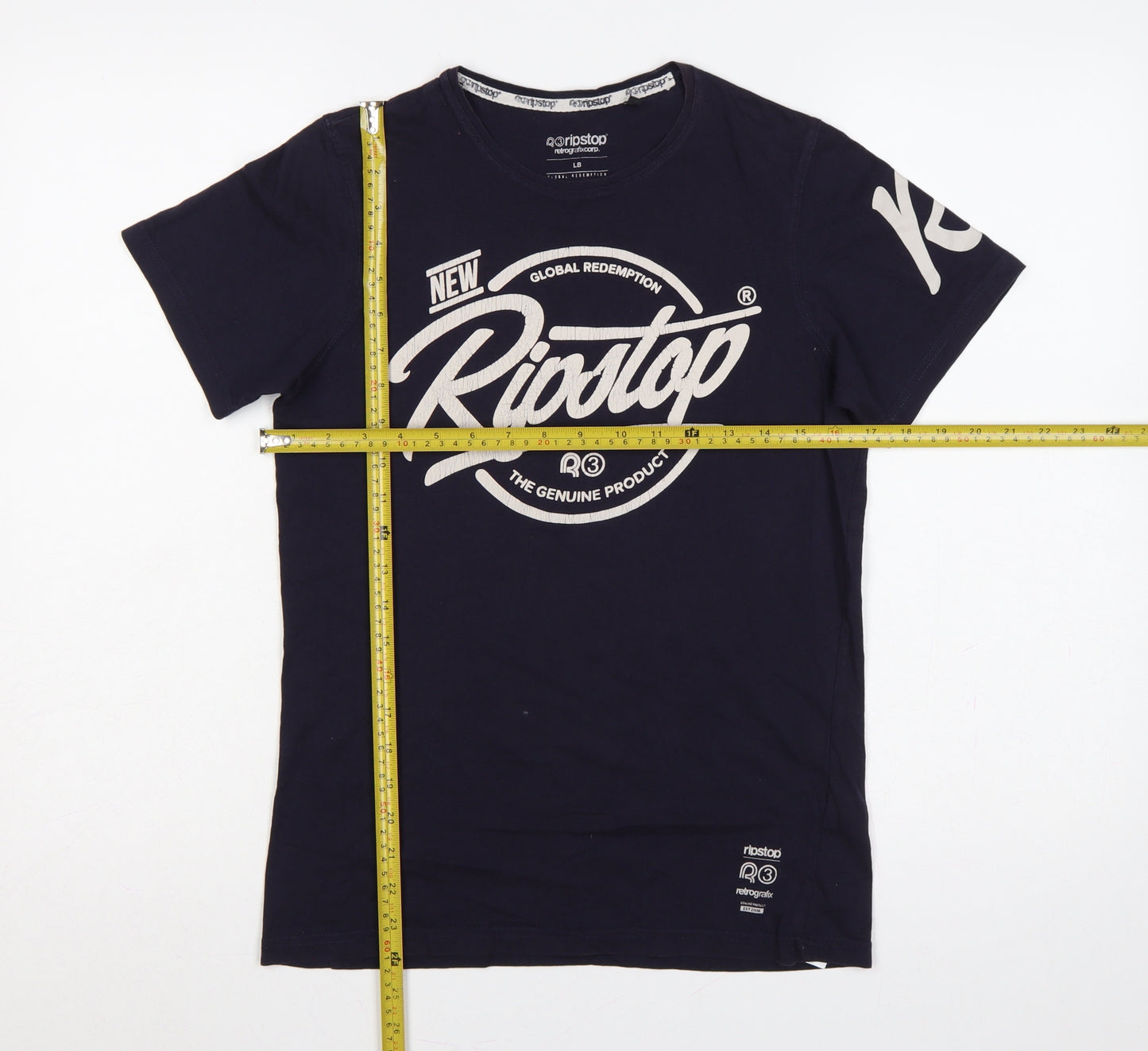 Ripstop Boys Blue 12-13 Years Basic Graphic Logo Cotton T-Shirt