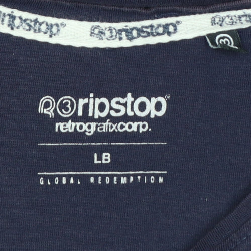 Ripstop Boys Blue 12-13 Years Basic Graphic Logo Cotton T-Shirt