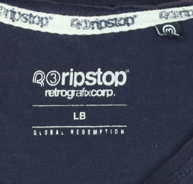 Ripstop Boys Blue 12-13 Years Basic Graphic Logo Cotton T-Shirt