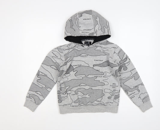Firetrap Boys Grey Camo Logo Pullover Hoodie 9-10 Years