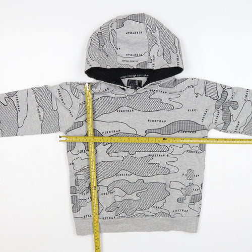 Firetrap Boys Grey Camo Logo Pullover Hoodie 9-10 Years