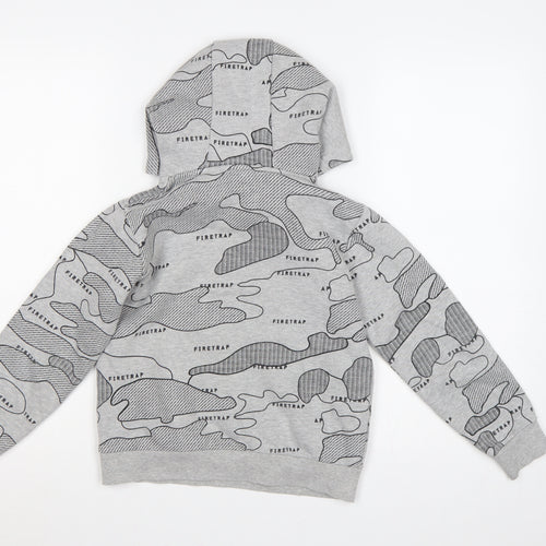 Firetrap Boys Grey Camo Logo Pullover Hoodie 9-10 Years