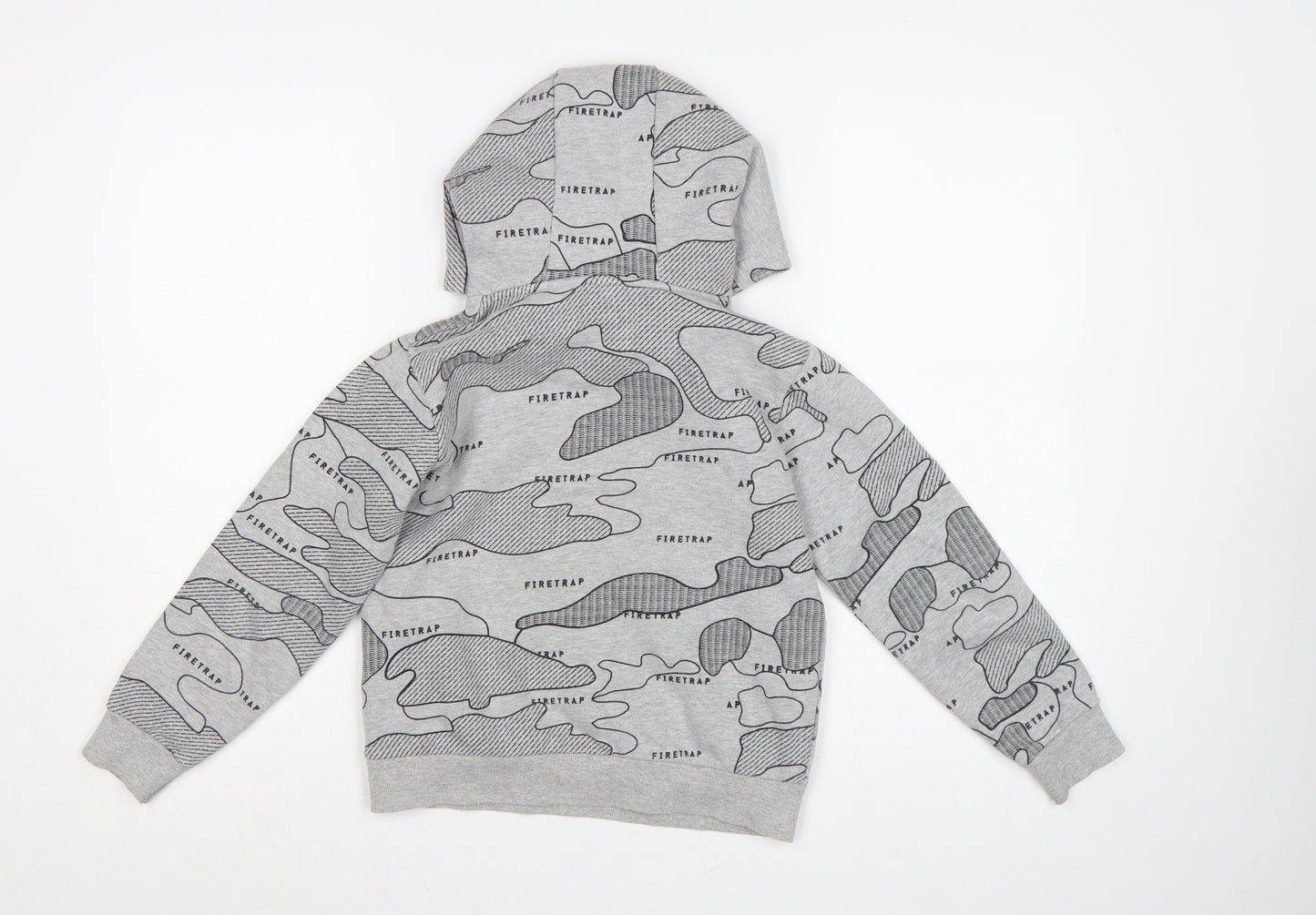 Firetrap Boys Grey Camo Logo Pullover Hoodie 9-10 Years