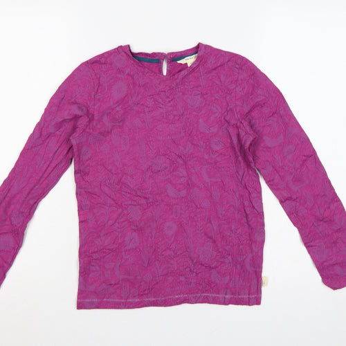 White Stuff Girls Pink 9-10 Years Floral Animal Long Sleeve T-Shirt