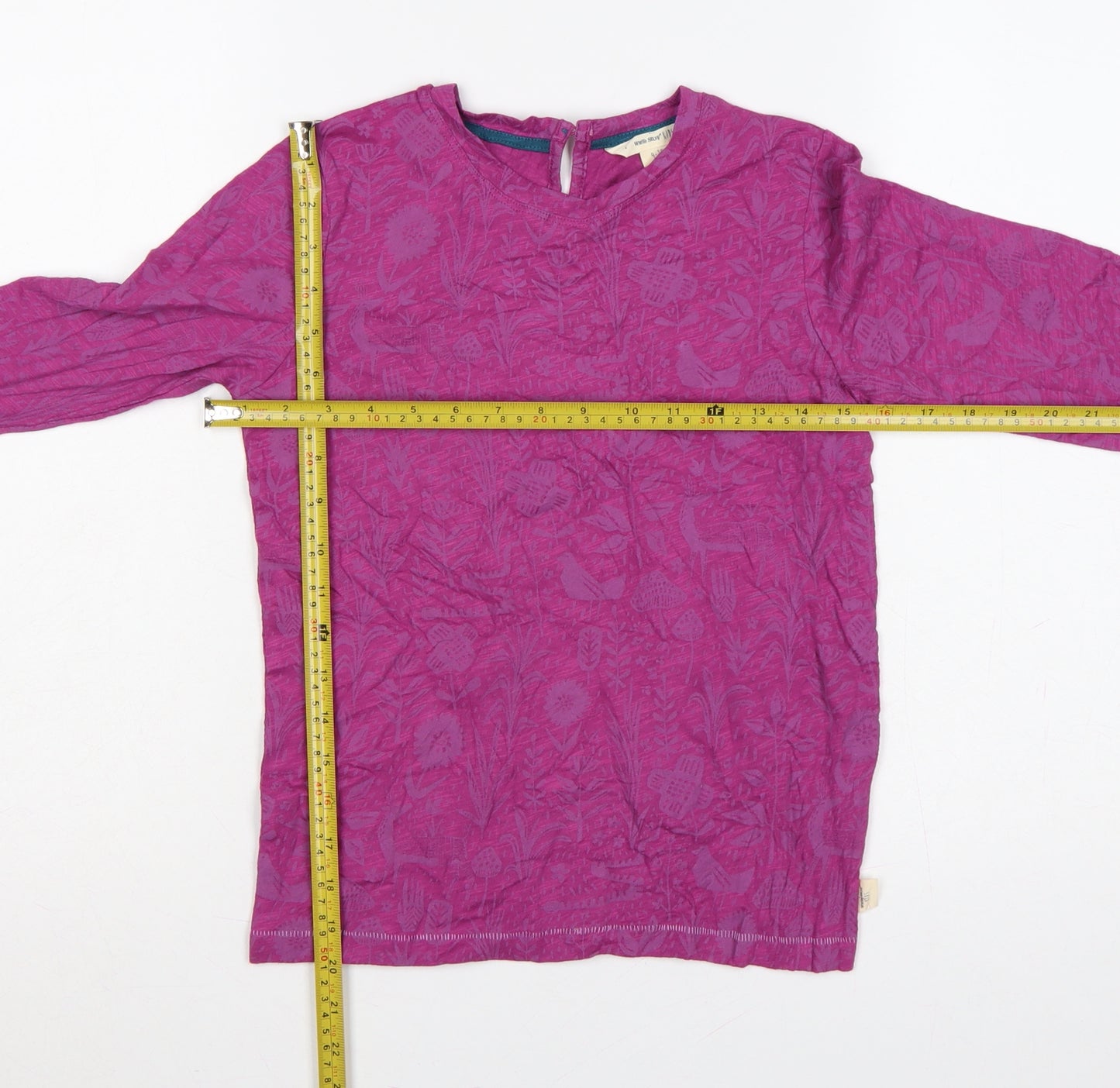 White Stuff Girls Pink 9-10 Years Floral Animal Long Sleeve T-Shirt