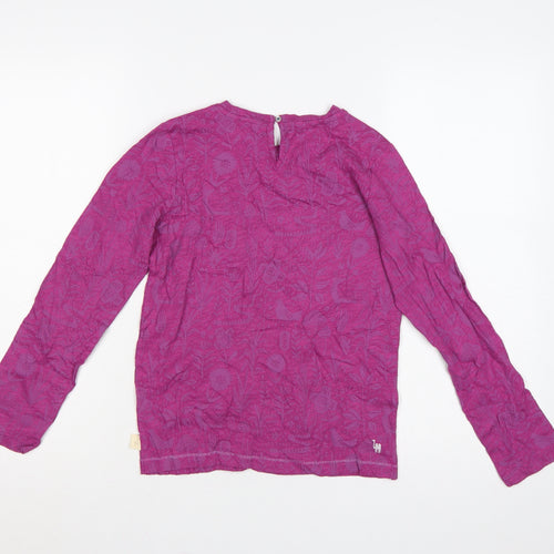 White Stuff Girls Pink 9-10 Years Floral Animal Long Sleeve T-Shirt