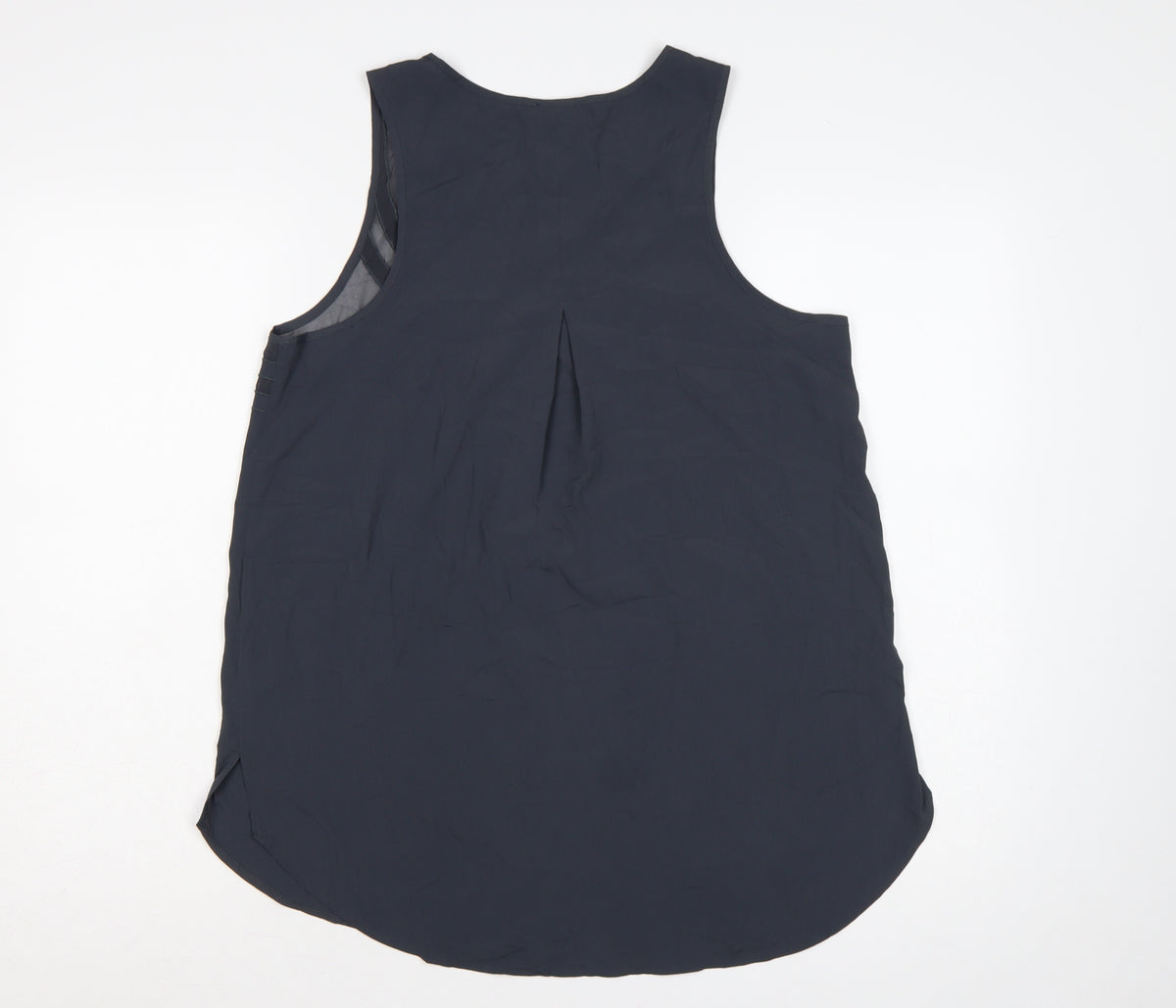River Island Women Blue Size 12 Sleeveless Sheer Panel Tunic Blouse