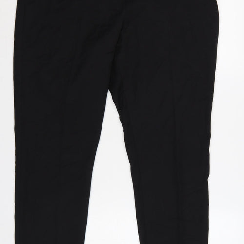 Wallis Women Black UK 16 Tapered Tailored Zip Pocket Trousers