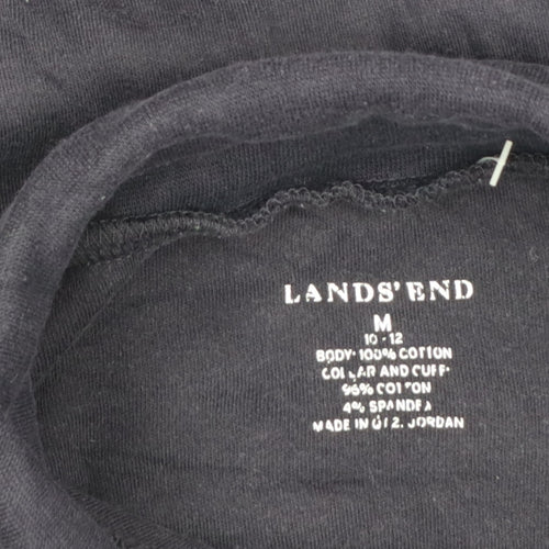 Lands' End Women's Navy UK 12 Basic Roll Neck Long Sleeve T-Shirt