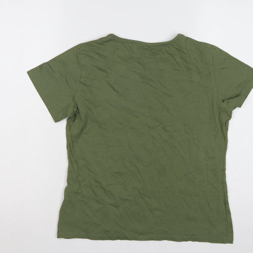 ELLE Junior Girls Olive Green 14-15 Years Graphic Logo Cotton T-Shirt