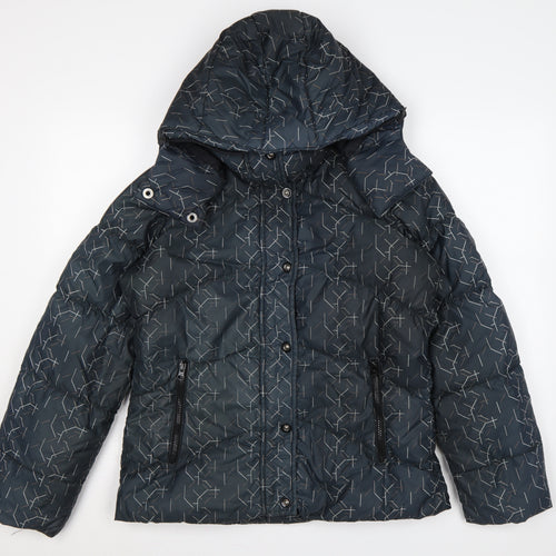 Nike Women’s Blue M Hooded Quilted Down Puffer Jacket