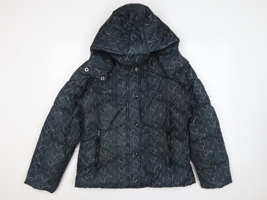 Nike Women’s Blue M Hooded Quilted Down Puffer Jacket