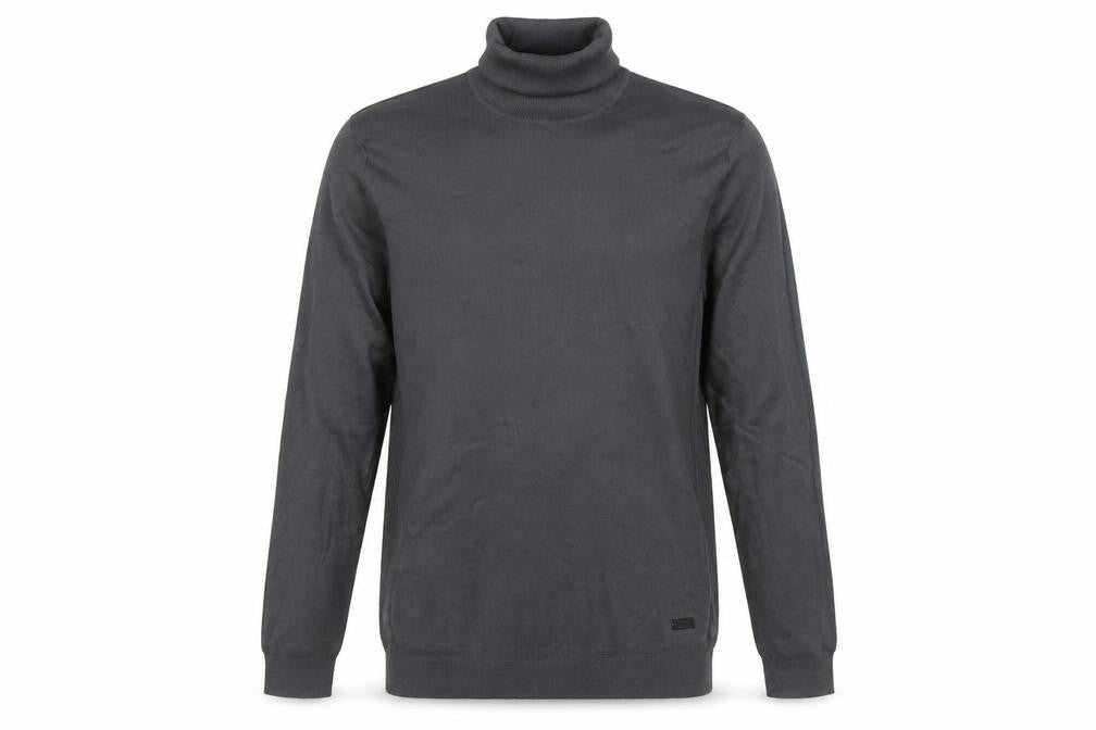 Front view of River Island Men's Grey M Roll Neck Knitted jumper