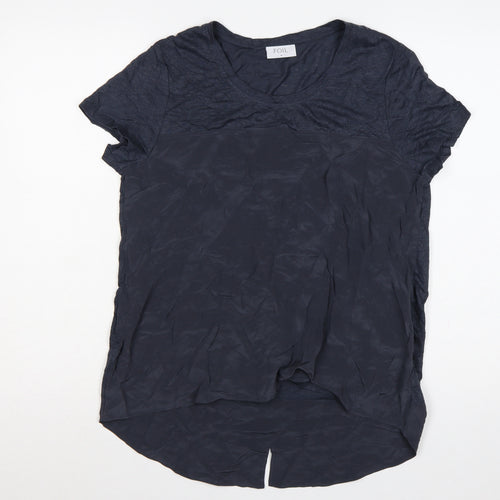 FOIL Women’s Blue S Layered Jersey Tunic Short Sleeve Blouse