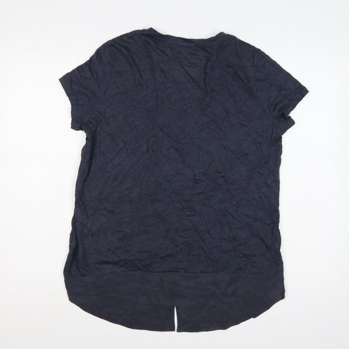 FOIL Women’s Blue S Layered Jersey Tunic Short Sleeve Blouse