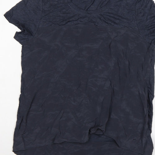 FOIL Women’s Blue S Layered Jersey Tunic Short Sleeve Blouse