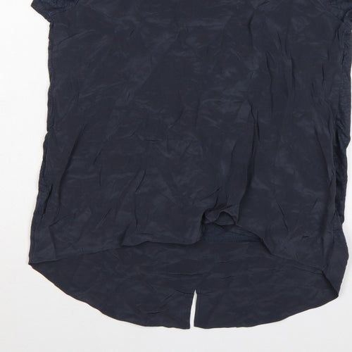 FOIL Women’s Blue S Layered Jersey Tunic Short Sleeve Blouse