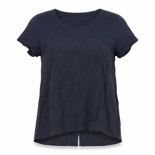 FOIL Women’s Blue S Layered Jersey Tunic Short Sleeve Blouse