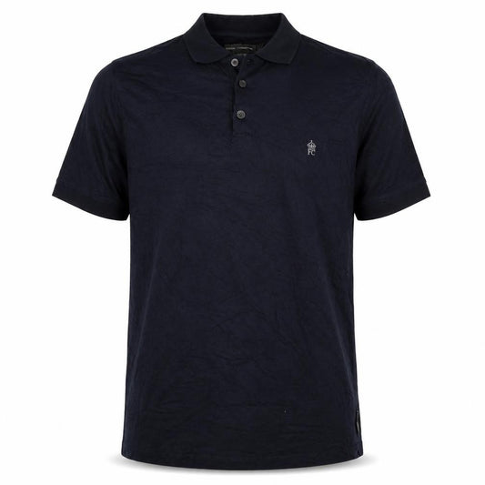 French Connection Mens Black XL Logo Short Sleeve Cotton Polo Shirt