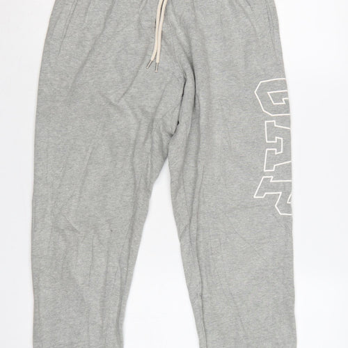Gap Women Grey S Logo Jogger Sweatpants Elastic Waist Drawstring