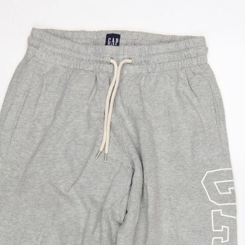 Gap Women Grey S Logo Jogger Sweatpants Elastic Waist Drawstring
