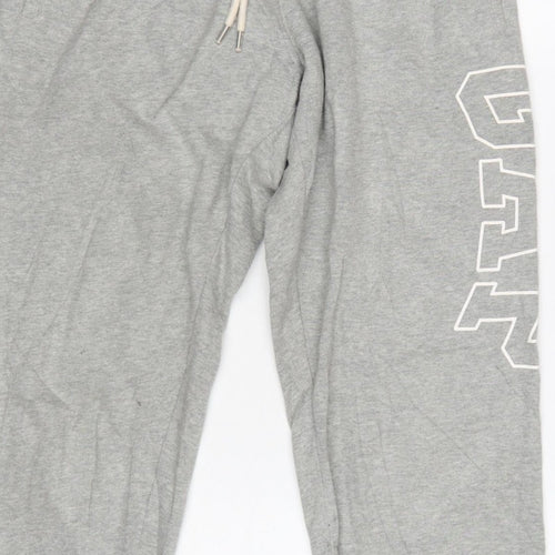 Gap Women Grey S Logo Jogger Sweatpants Elastic Waist Drawstring