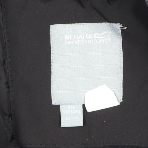Regatta Boys Black 5-6 Years Hooded Padded Waterproof Parka Jacket