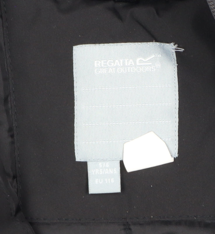 Regatta Boys Black 5-6 Years Hooded Padded Waterproof Parka Jacket