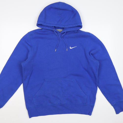 Nike Men’s Blue M Pullover Hoodie Swoosh Logo Fleece Sports