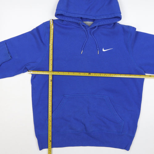 Nike Men’s Blue M Pullover Hoodie Swoosh Logo Fleece Sports