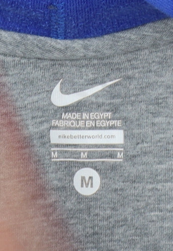 Nike Men’s Blue M Pullover Hoodie Swoosh Logo Fleece Sports