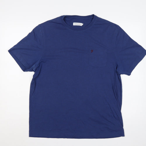 Farah 1920 Men’s Blue L Crew Neck Pocket Logo T-Shirt
