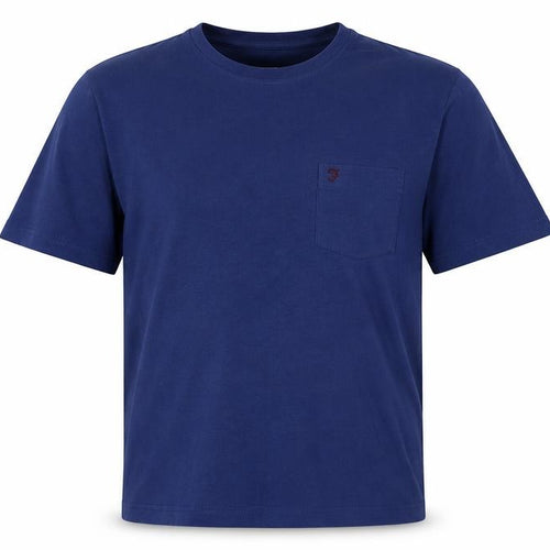 Farah 1920 Men’s Blue L Crew Neck Pocket Logo T-Shirt
