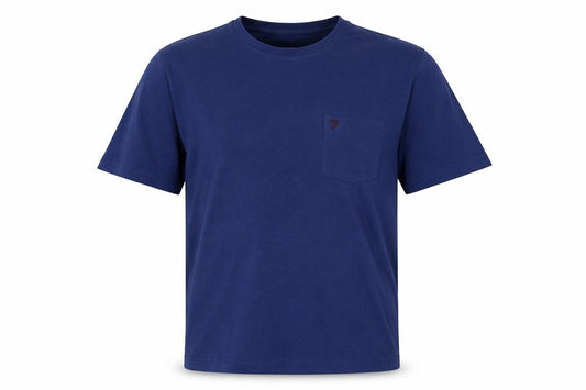 Farah 1920 Men’s Blue L Crew Neck Pocket Logo T-Shirt