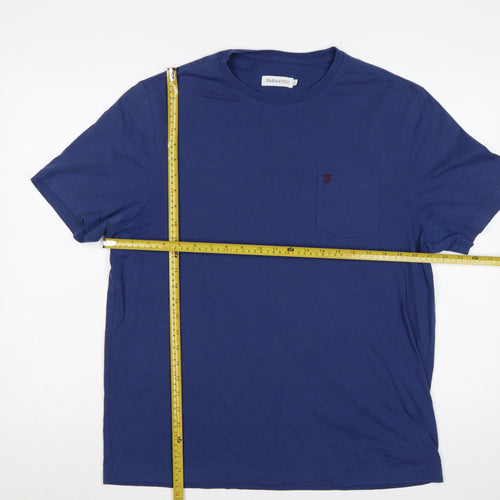 Farah 1920 Men’s Blue L Crew Neck Pocket Logo T-Shirt