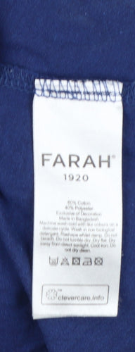 Farah 1920 Men’s Blue L Crew Neck Pocket Logo T-Shirt