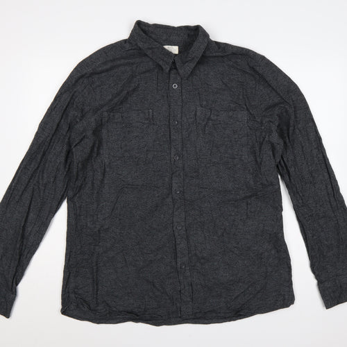 Country Coast Men's Grey XL Brushed Flannel Button-Up Shirt