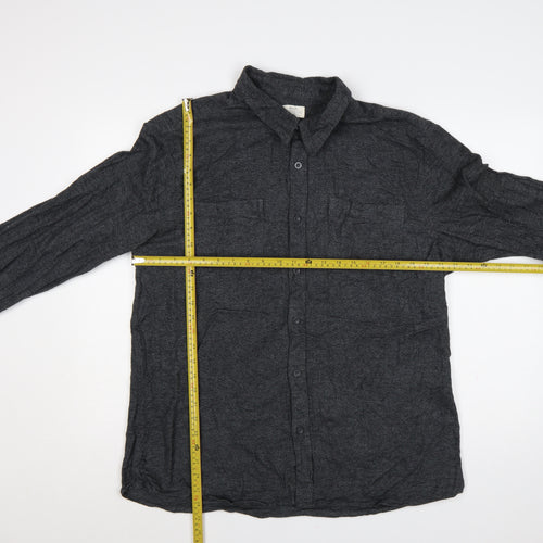 Country Coast Men's Grey XL Brushed Flannel Button-Up Shirt