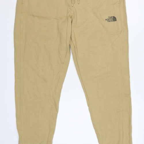 The North Face Men’s Beige L Cotton Fleece Jogger Trousers Logo