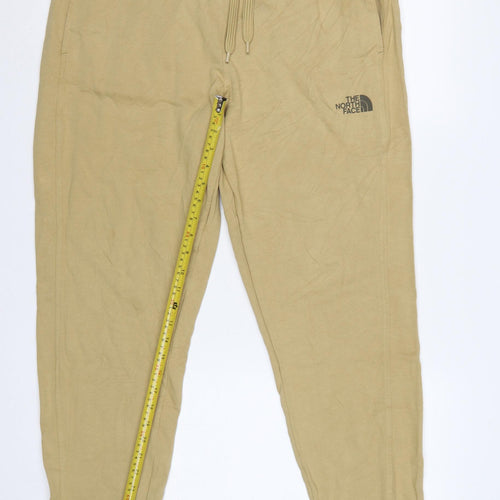The North Face Men’s Beige L Cotton Fleece Jogger Trousers Logo