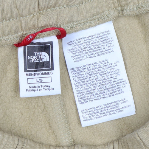 The North Face Men’s Beige L Cotton Fleece Jogger Trousers Logo