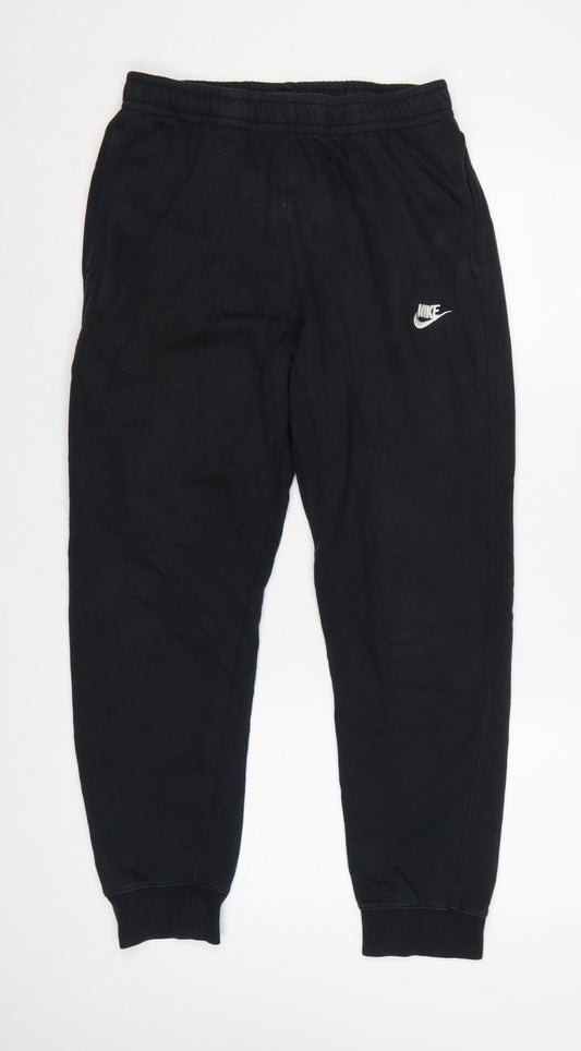 Nike Men’s Black M Fleece Sweatpants Joggers Logo Elastic Waist