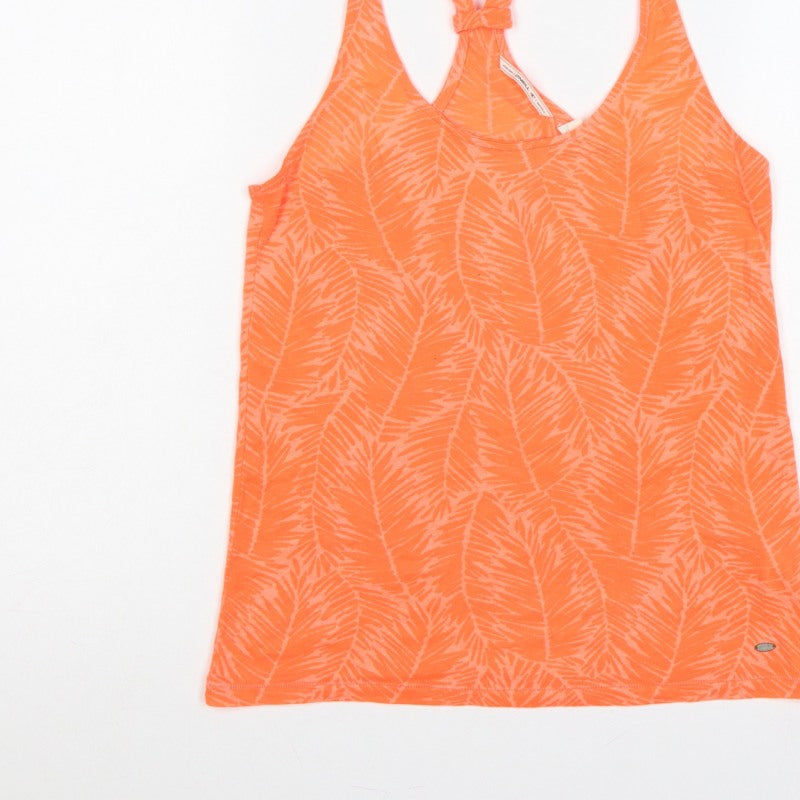 O'Neill Women Orange UK 10 Racerback Tropical Print Camisole Tank Top