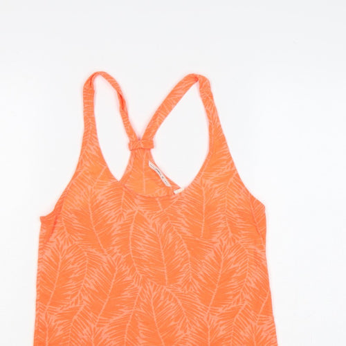 O'Neill Women Orange UK 10 Racerback Tropical Print Camisole Tank Top