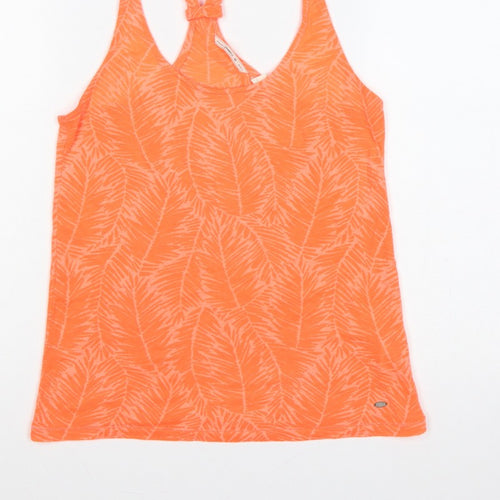 O'Neill Women Orange UK 10 Racerback Tropical Print Camisole Tank Top