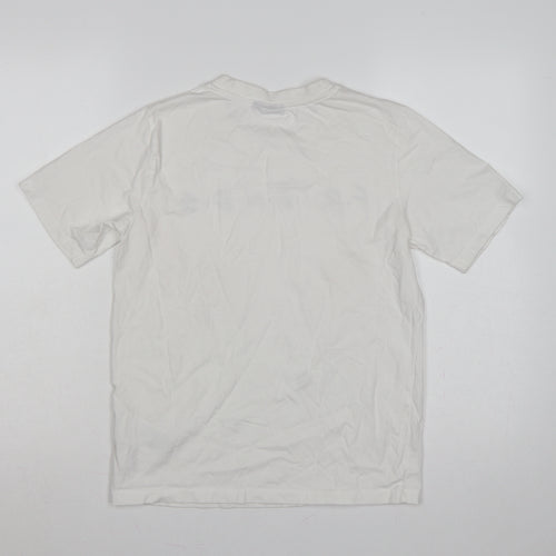 LMTD Women White S Friends Logo Jersey T-Shirt Short Sleeve