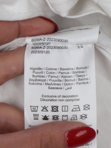 LMTD Women White S Friends Logo Jersey T-Shirt Short Sleeve