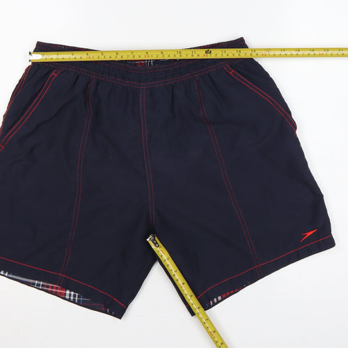 Speedo Men’s Blue L Swim Shorts Elastic Waist Pockets
